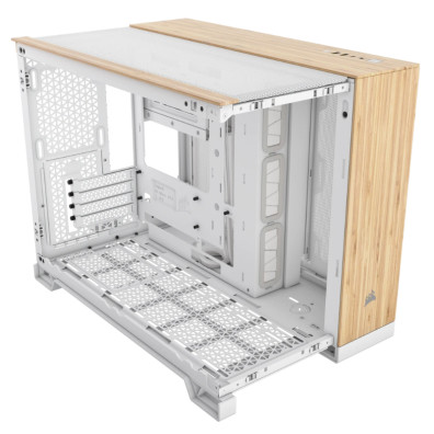 CAJA CORSAIR MICROATX 2500X TG BLANCA/BAMBÚ