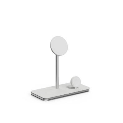 SOPORTE BASE DE CARGA INALÁMBRICO MAGSAFE 3en1 PLATA LINQ