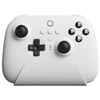 Gamepad 8BitDo Ultimate Blanco Bluetooth/2.4G + Adaptador y Base de Carga - Mando Nintendo Switch/Smartphone/PC