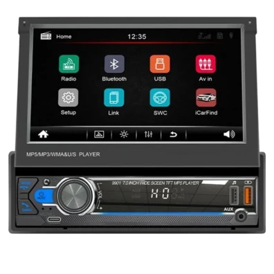 Autorradio 1 DIN SWM 9901C-S Negro con Pantalla de 7 Pulgadas, Bluetooth, Mirror Link, CarPlay y USB