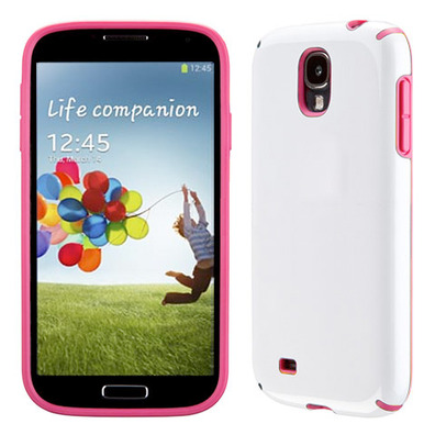 Funda CandyShell para Samsung Galaxy S4 Blanco-Magenta