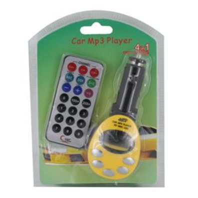 Transmisor FM Wireless 4 in 1 MP3/WMA (Amarillo)