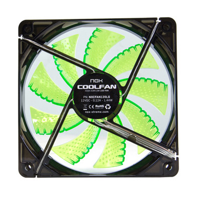 Nox Ventilador Caja Cool Fan 12cm Led Verde