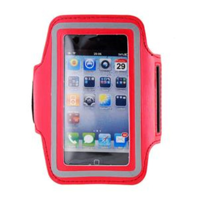 Brazalete deportivo de cuero para iPhone 4G/4S Rojo