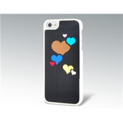 Carcasa protectora Corazones para iPhone 5 Negra