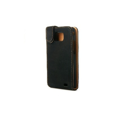 Funda de cuero Flip Case Samsung Galaxy S II (Negro)