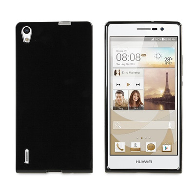 Funda Minigel Negra Humo Huawei Ascend P7 Muvit