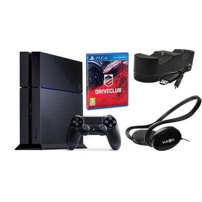 Playstation 4 (500 GB) + Driveclub + Stereo Headset + Dual Dock Charger