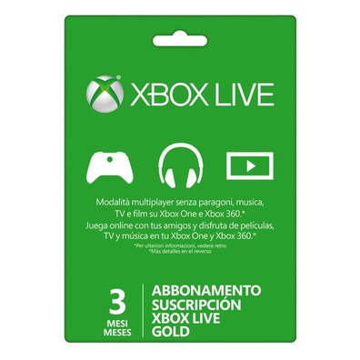 Tarjeta prepago Xbox Live (3 Meses)