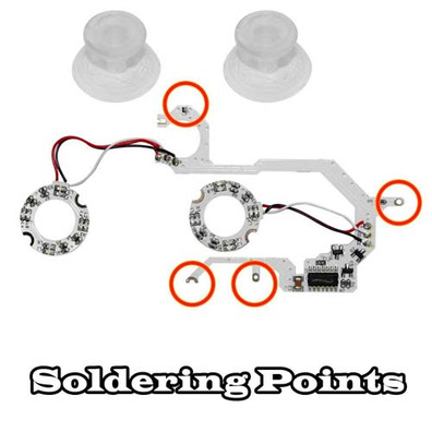 Lighting Kit with Clear Thumbsticks for Xbox 360 (Rojo y Azul)