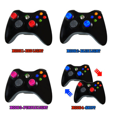 Lighting Kit with Clear Thumbsticks for Xbox 360 (Rojo y Azul)