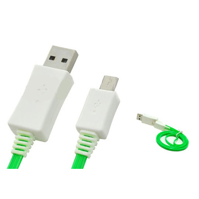 Cable de recarga luminoso para Samsung Galaxy/Nokia/HTC Verde