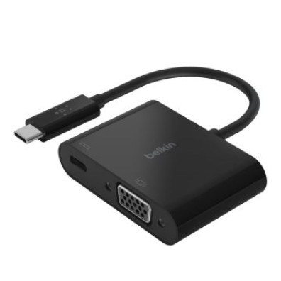 ADAPTADOR BELKIN USB-C A VGA CON CARGA NEGRA
