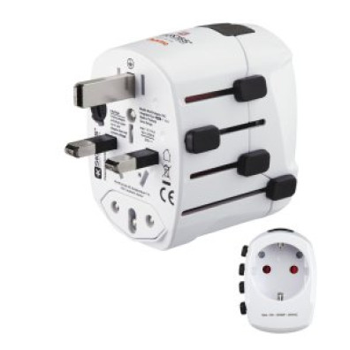 ADAPTADOR DE VIAJE HAMA DE 3 CLAVIJAS - 150 PAÍSES