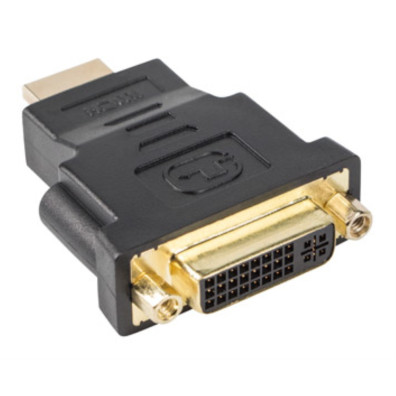Lanberg - AD-0014-BK cambiador de género para cable HDMI DVI-D (F) (24 + 5) Negro