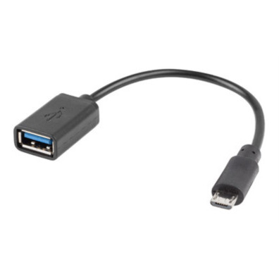Cable Micro Usb A Usb Lanberg Ad-otg-um-01 Negro