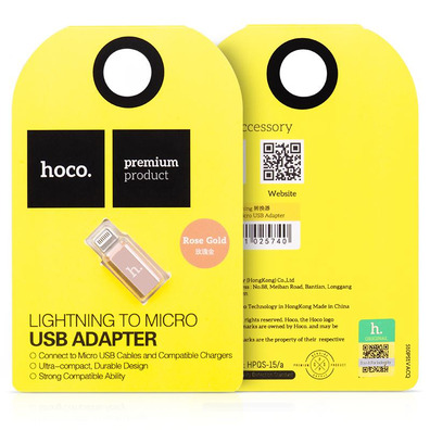 Adaptador Lightning a Micro USB Rosa Hoco