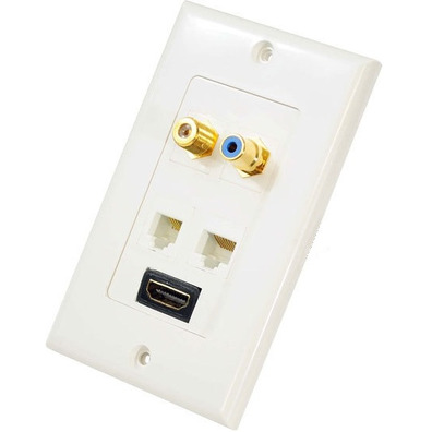 Placa de pared HDMI/RJ45/RCA/Coaxial