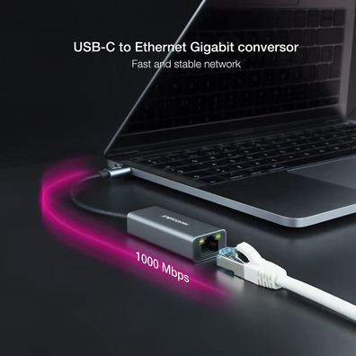 Adaptador USB-C a RJ45 Nanocable 10.03.0406 1000 Mbps