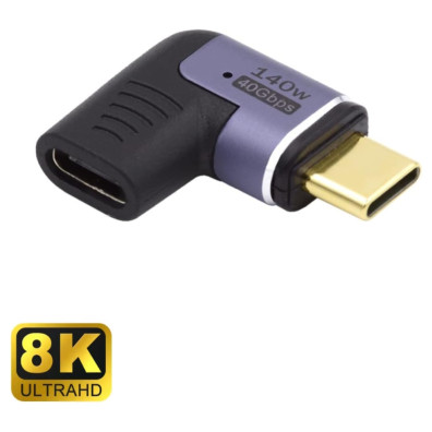 EWENT Adaptador Magnético USB-C 90ºUSB4 PD 140w