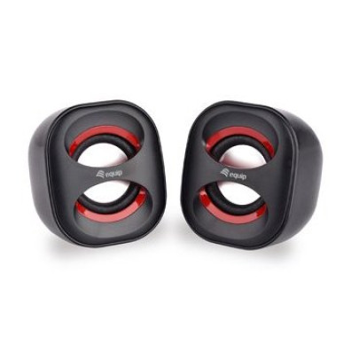 ALTAVOCES 2.0 EQUIP LIFE MINI 6W RMS - Color Negro y Rojo Jack 3.5" - Alimentación USB