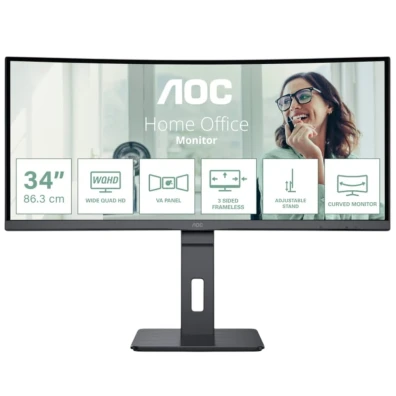 Monitor AOC CU34P3CV WQHD VA UltraWide 34" Curvo 100 Hz Negro