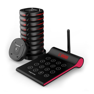 Kit Avisador de Clientes APPROX - 10 Avisadores, Alcance 400m, 32h Batería - Transmisor Táctil 4 Dígitos