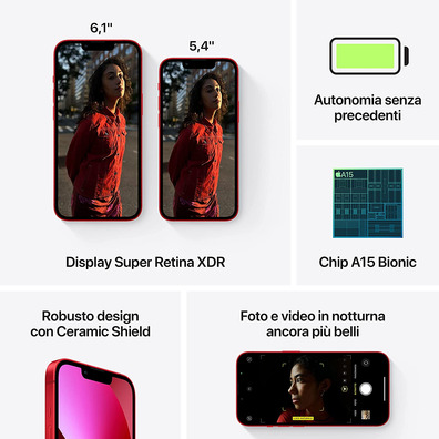 Apple iPhone 13 Mini 256GB 5G MLK83QL/A Rojo