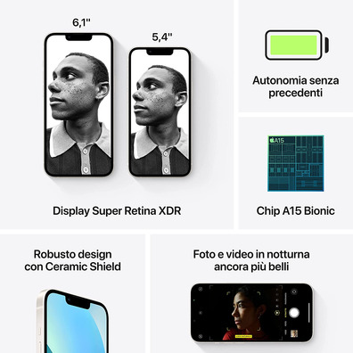 Apple iPhone 13 Mini 512GB 5G MLKC3QL/A Blanco Estrella