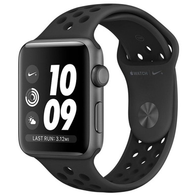 Apple Watch Nike Series 3 38mm GPS Gris Espacial con correa deportiva Negra MTF12QL/A