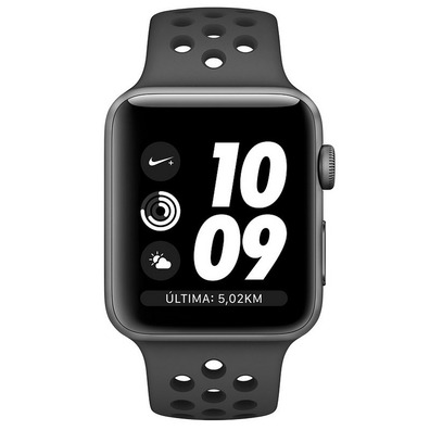 Apple Watch Nike Series 3 38mm GPS Gris Espacial con correa deportiva Negra MTF12QL/A