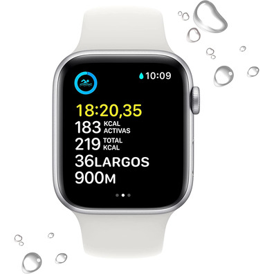 Apple Watch SE 2ª Gen GPS/Cell 44mm Aluminio Plata/Correa Blanca