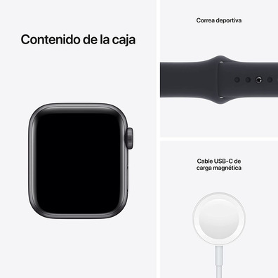 Apple Watch SE 2021 GPS 40 mm Caja de Aluminio Gris espacial/Correa Deportiva Negro Medianoche