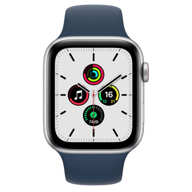 Apple Watch SE 2021 GPS/Cellular 44 mm Caja Aluminio/Plata Correa Deportiva Azul Abismo