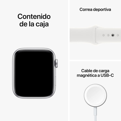 Apple Watch SE 2ª Gen GPS 44mm Aluminio Plata/Correa Deportiva Blanca
