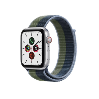 Apple Watch SE GPS/Cellular 44 mm Caja de Aluminio en Plata/Correa Loop Deportiva Azul Abismo Verde