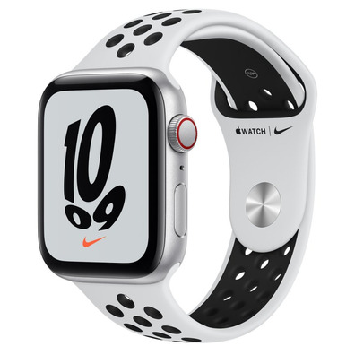 Apple Watch SE Nike GPS/Cellular 44mm Caja Aluminio Plata/Correa Deportiva Nike Platino Negro