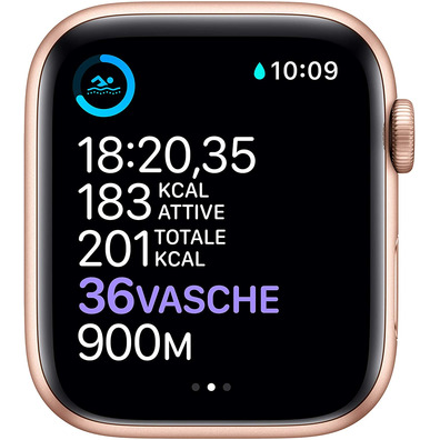 Apple Watch Series 6 GPS 44mm Caja de Aluminio en Oro/Correa Deportiva Rosa Arena