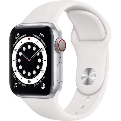 Apple Watch Series 6 GPS/Cellular 40mm Caja de Aluminio en Plata/Correa Deportiva Blanca