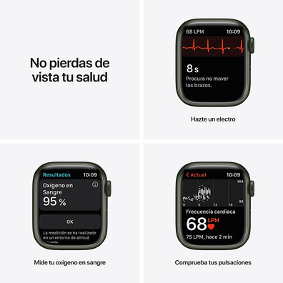 Apple Watch Series 7 GPS 41 mm Caja Aluminio en Verde/Correa deportiva Verde Trebol