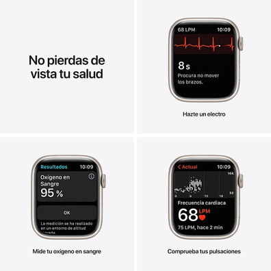 Apple Watch Series 7 GPS 45mm Caja Aluminio Blanco Estrella/Correa Deportiva Blanco Estrella