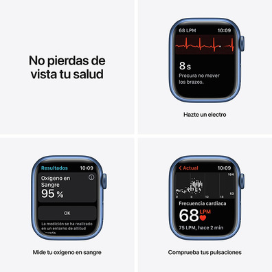 Apple Watch Series 7 GPS/Cellular 41 mm Caja de Aluminio en Azul/ Correa deportiva Azul Abismo