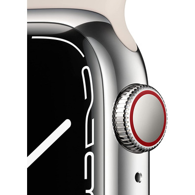 Apple Watch Series 7 GPS/Cellular 41 mm Caja de Aluminio en Plata/Correa Blanco