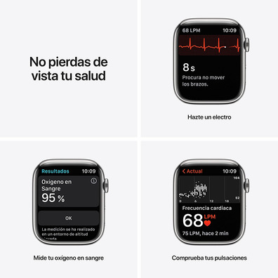 Apple Watch Series 7 GPS/Cellular 45 mm Caja de Acero Correa Deportiva Blanco Estrella