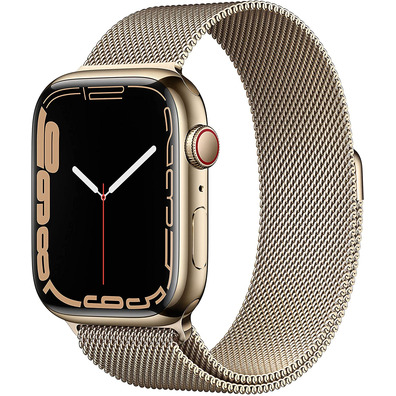 Apple Watch Series 7 GPS/Cellular 45 mm Caja de Acero Oro/Correa Milanesa en Oro