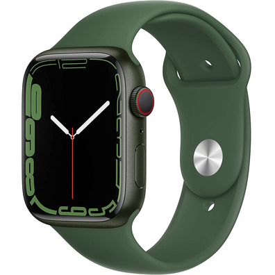 Apple Watch Series 7 GPS/Cellular 45 mm Caja de Aluminio en Verde/Correa deportiva Verde Trebol