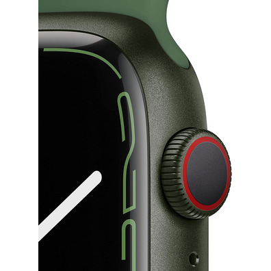 Apple Watch Series 7 GPS/Cellular 45 mm Caja de Aluminio en Verde/Correa deportiva Verde Trebol