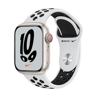 Apple Watch Series 7 Nike GPS/Cellular 45 mm Caja de Aluminio en Plata/Correa Deportiva Nike