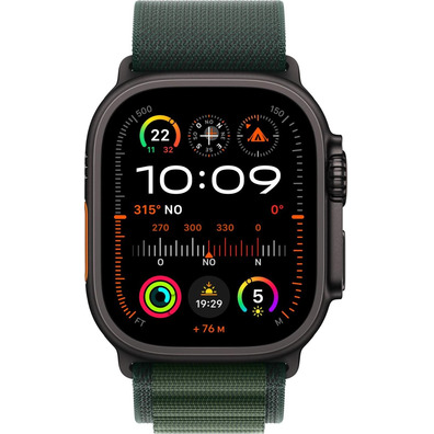 Apple Watch Ultra 2 GPS Cellular 49mm Caja Negra Titanio  Alpine Loop S Verde Oscuro