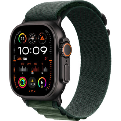 Apple Watch Ultra 2 GPS Cellular 49mm Caja Negra Titanio  Alpine Loop S Verde Oscuro